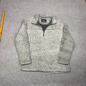 Boxercraft Grey Sherpa Fleece Quarter Zip Pullover Sweater Medium